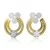 Designer Earrings with Certified Diamonds in 18k Gold - ER10107W